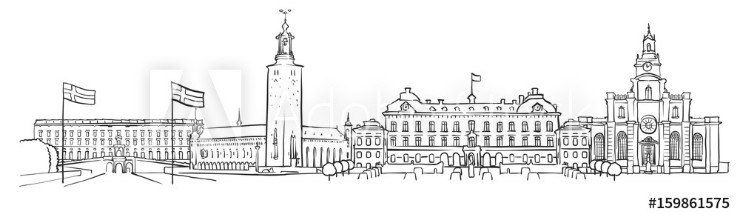 Bild på Stockholm Sweden Panorama Sketch